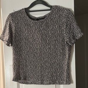 Forever 21 Black and White Textured Blouse